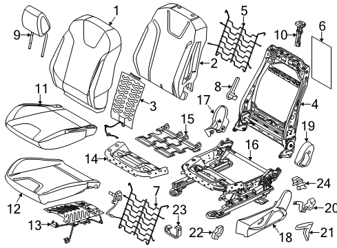 2014 Ford Focus Heated Seats Seat Cushion Pad Diagram for DM5Z-58632A23-C