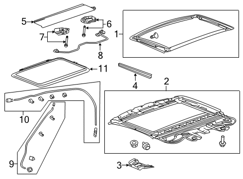 2013 Cadillac CTS Sunroof Side Bracket Diagram for 25941303