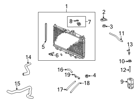 1999 Honda Accord Radiator & Components Pipe C (ATf) Diagram for 25210-PAA-020