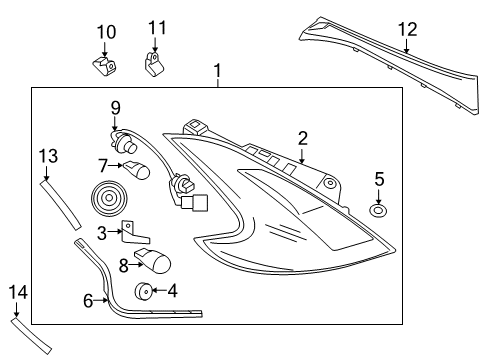 2010 Nissan 370Z Bulbs Body Assembly - Combination Lamp, RH Diagram for 26554-1EA2A