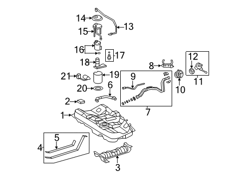 2010 Toyota Camry Senders Filler Cap Diagram for 77300-06050