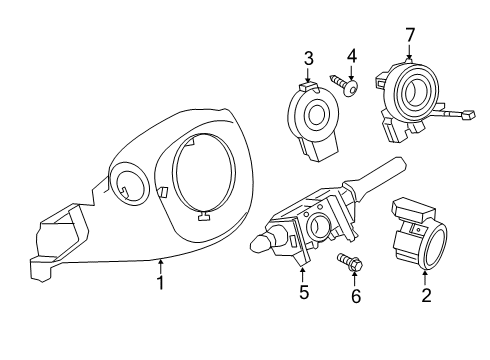 2018 Nissan Kicks Shroud, Switches & Levers Sensor Assembly-Steering Angle Diagram for 47945-5RF0A