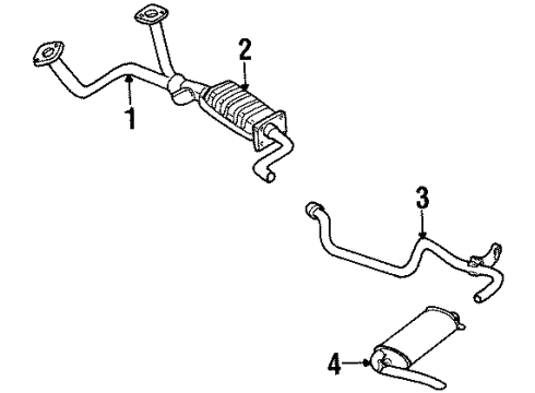 1997 Pontiac Firebird Exhaust Components Extension Asm, Exhaust Tail Pipe Diagram for 12534402
