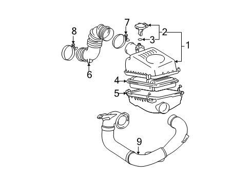 2004 Pontiac Vibe Filters Cover, Air Cleaner Housing Diagram for 88974118