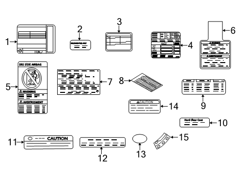 2010 Nissan 370Z Information Labels Label-Air Con Diagram for 27090-C991C