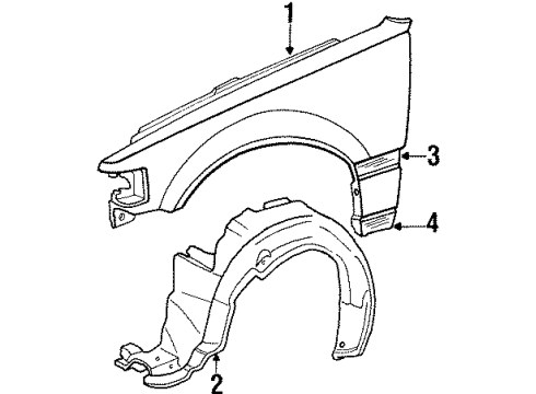 1989 Honda CRX Fender & Components Fender, Left Front (Inner) Diagram for 74151-SH2-000