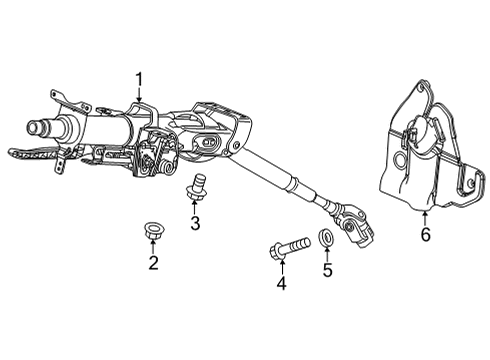 2022 Honda Civic Steering Column Assembly COLUMN, STEERING Diagram for 53200-T20-A13