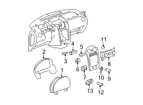 2011 Chevrolet HHR Switches Heater & Air Conditioner Control Assembly (W/ Driver Seat & P Diagram for 22745745