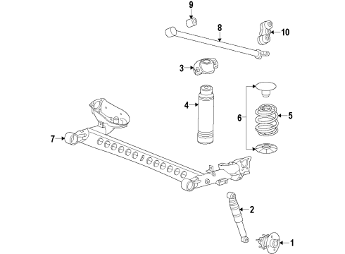 2011 Chevrolet Cruze Rear Suspension, Rear Axle, Suspension Components Shock Absorber Diagram for 13337437