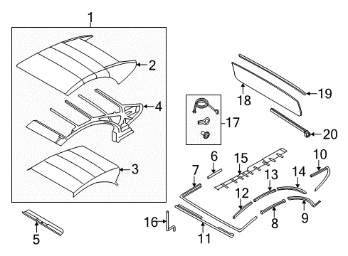 2017 BMW 650i Frame & Components - Convertible Top Emergency Operation Crank Diagram for 54347208264