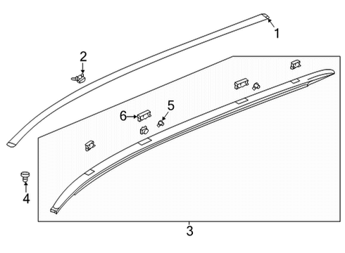 2022 Acura MDX Exterior Trim - Roof Clip Front Left Diagram for 74319-TYA-A01