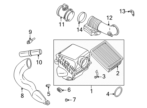 2001 BMW 740i Filters Intake Silencer Diagram for 13711432823