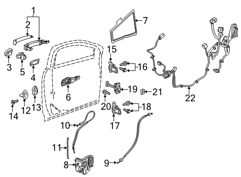 2020 Chevrolet Blazer Front Door - Lock & Hardware Lock Cable Diagram for 42441146