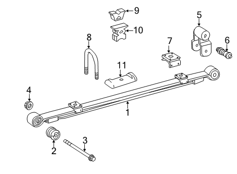 2008 Dodge Sprinter 3500 Rear Suspension Components, Stabilizer Bar Bolt Diagram for 6104247AA