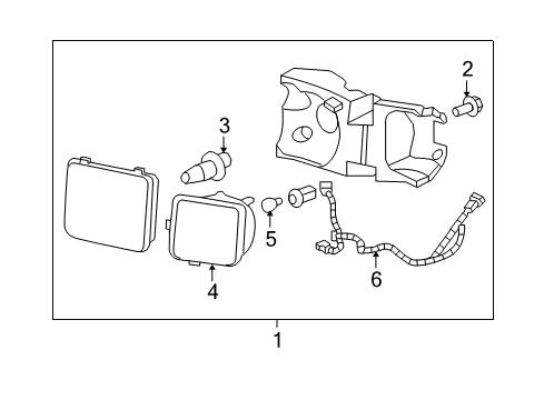 2006 Hummer H3 Headlamps Headlamp Assembly Bolt Diagram for 19178917