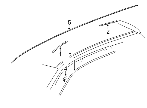 2008 Buick Enclave Exterior Trim - Roof Drip Molding Diagram for 10374863