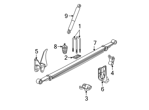 2004 Cadillac Escalade ESV Rear Suspension Spring, Rear Leaf Diagram for 15749675