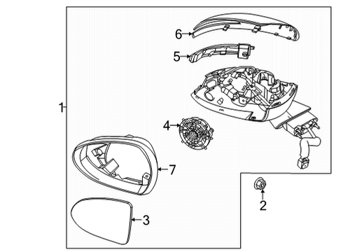 2022 Kia K5 Outside Mirrors Outside Rear G/Holder Assembly Diagram for 87611L3010