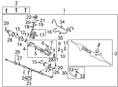 2001 Toyota Celica Steering Column & Wheel, Steering Gear & Linkage Housing Seal Diagram for 90310-25030