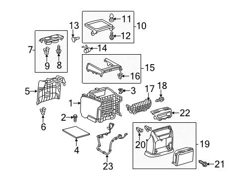 2020 Toyota Sienna Center Console Front Console Diagram for 58801-08040-B0