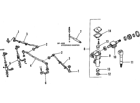 1985 Nissan 720 Steering Column & Wheel, Steering Gear & Linkage Arm-IDLER Diagram for 48551-41W00