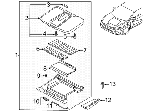 2022 Hyundai Ioniq 5 Cargo Area LAMP ASSY-FR TRUNK Diagram for 92609-GI000