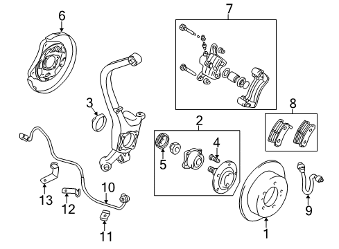 1999 Mitsubishi Galant Rear Brakes CALIPER-Disc Brake Diagram for MR129584