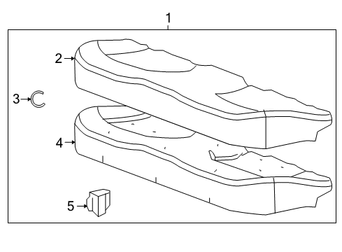 2011 Buick Regal Rear Seat Components Pad, Rear Seat Cushion Diagram for 13314017