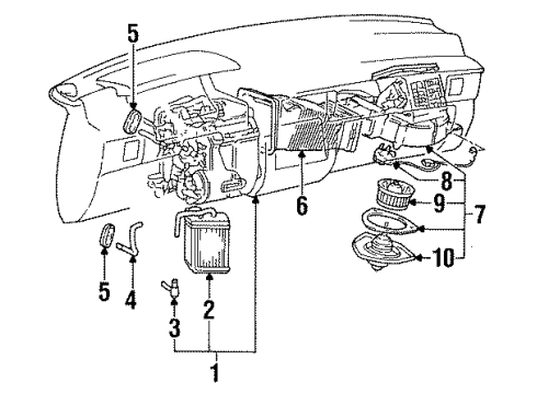 1992 Dodge Ram 50 Heater Core & Control Valve Valve-Heater Water Diagram for MB380817