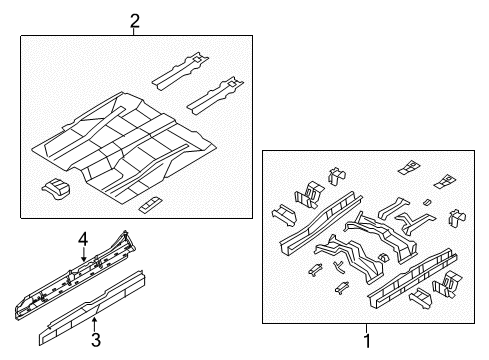 2009 Ford Edge Floor Front Floor Pan Diagram for 7T4Z-7811141-A