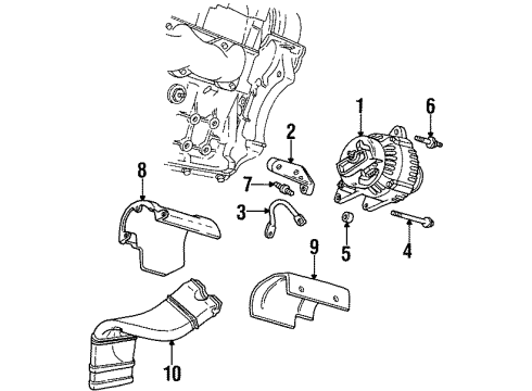 1996 Chevrolet Monte Carlo Alternator BRACKET, Generator Mounting Diagram for 10210730
