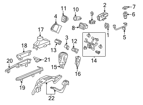 2016 Acura RLX Parking Brake Escutcheon Set, Console Diagram for 54700-TY2-A81