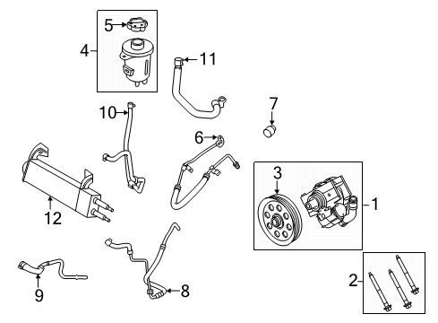 2019 Ford F-350 Super Duty P/S Pump & Hoses, Steering Gear & Linkage Pressure Hose Diagram for JC3Z-3A719-B