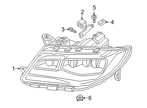 2019 Lincoln MKZ Headlamps Headlamp Assembly Diagram for JP5Z-13008-M