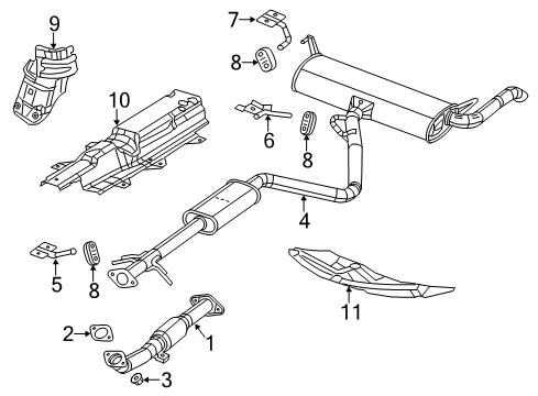 2013 Dodge Dart Exhaust Components Exhaust Muffler And Tailpipe Diagram for 5147271AD