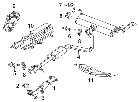 2013 Dodge Dart Exhaust Components Shield-Exhaust Diagram for 68084282AC