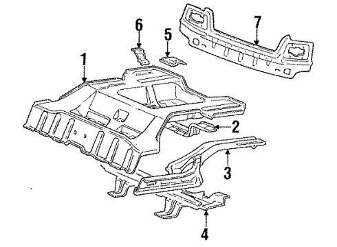 1992 Mitsubishi Precis Rear Body Panel-RR Floor Diagram for 65511-24200