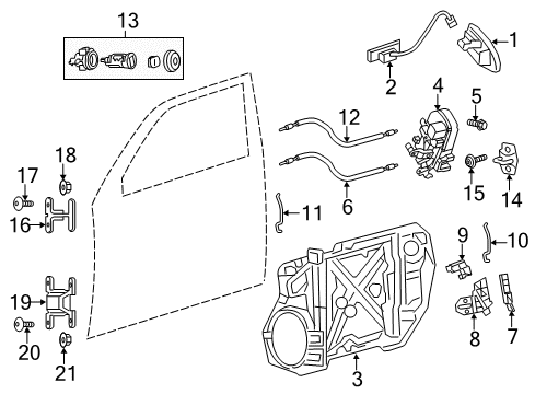 2021 Dodge Charger Front Door Handle-Front Door Exterior Diagram for 1MZ84FQDAJ