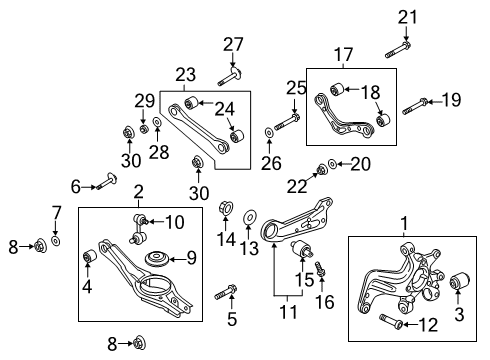 2020 Hyundai Veloster N Rear Suspension Carrier Assembly-Rear Axle, LH Diagram for 52710-K9000