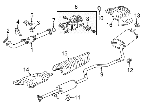 2017 Honda Accord Exhaust Components Pipe A, Exhuast Diagram for 18210-T3W-A51