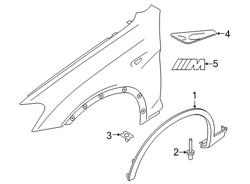 2018 BMW X4 Exterior Trim - Fender Cover, Wheel Arch, Front Left Diagram for 51778052073