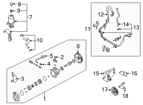 1998 Nissan Frontier P/S Pump & Hoses, Steering Gear & Linkage Hose & Tube Assy-Power Steering Diagram for 49721-3S500