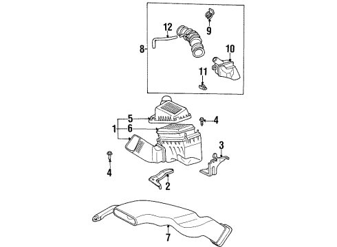 1996 Toyota Paseo Filters Hose, Air Cleaner Diagram for 17880-11240