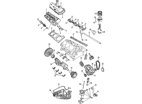 2000 Ford Explorer Engine Parts, Mounts, Cylinder Head & Valves, Camshaft & Timing, Oil Pan, Oil Pump, Balance Shafts, Crankshaft & Bearings, Pistons, Rings & Bearings Timing Cover Front Seal Diagram for 5H2Z-6700-AA