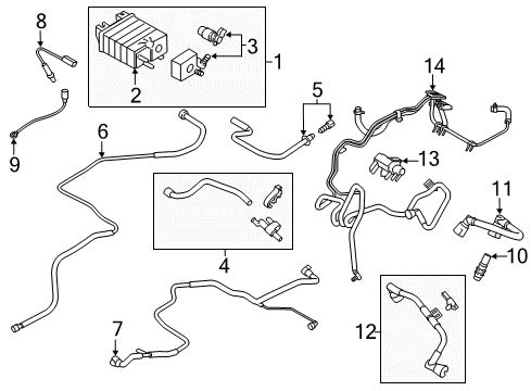 2019 Lincoln MKZ Emission Components Tube Assembly Diagram for HG9Z-9D333-A