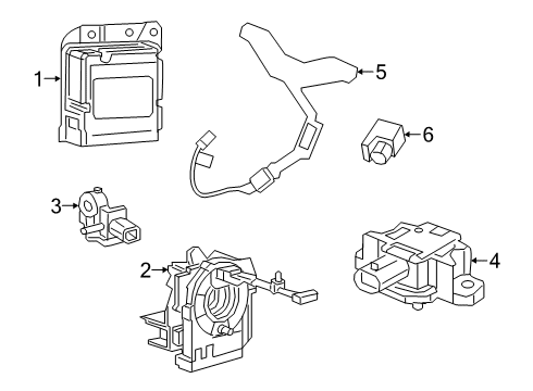 2019 Ram 2500 Air Bag Components Steering Column Control Module Clock Spring Diagram for 68425690AA