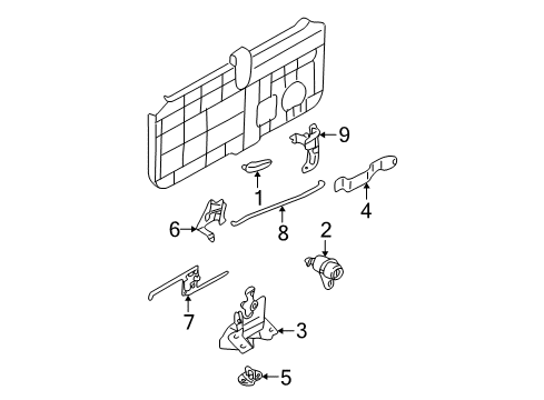 2001 Hyundai Santa Fe Tail Gate Lock Assembly-Tail Gate Diagram for 81250-26A00