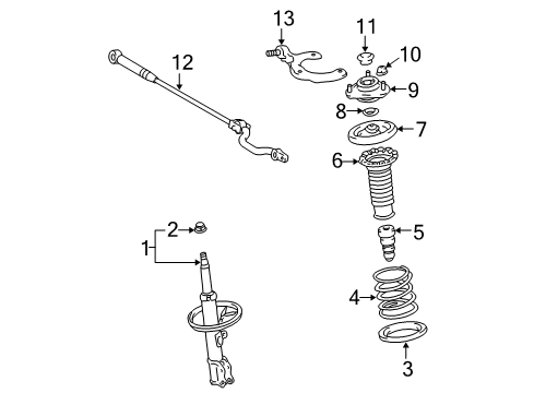 2013 Toyota Corolla Struts & Components - Front Spring Diagram for 48131-12D70