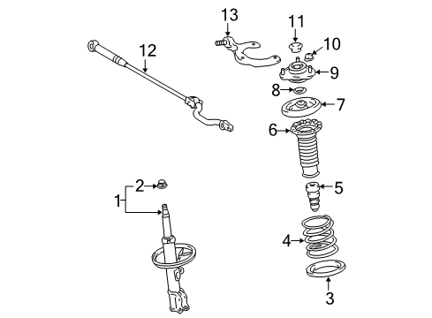 2013 Toyota Corolla Struts & Components - Front Strut Diagram for 48510-80563