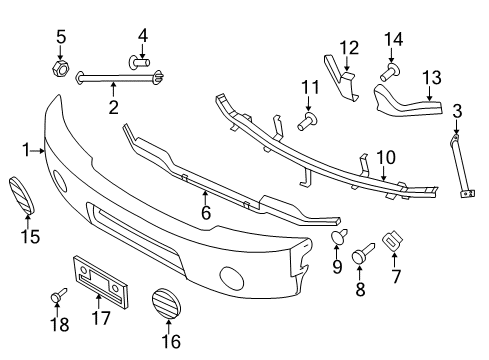 2009 Nissan Titan Front Bumper Front Bumper Cover Diagram for 62022-7S020